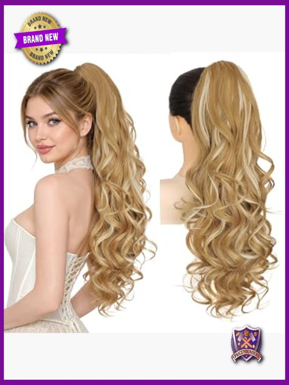 24 Inch Wavy Ponytail Extension Clip In Hair Extensions for Women